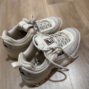 Fila Off-White and Gray Sneakers